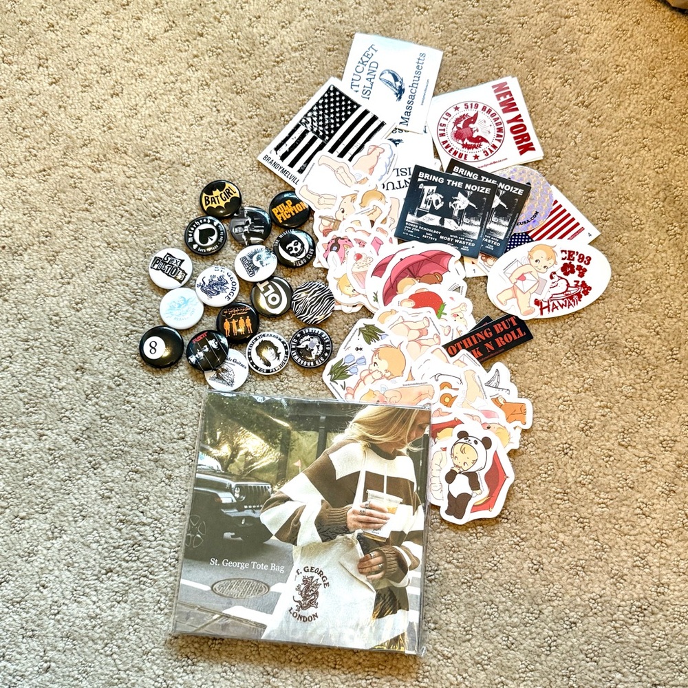 Brandy Melville Sticker and Button Bundle